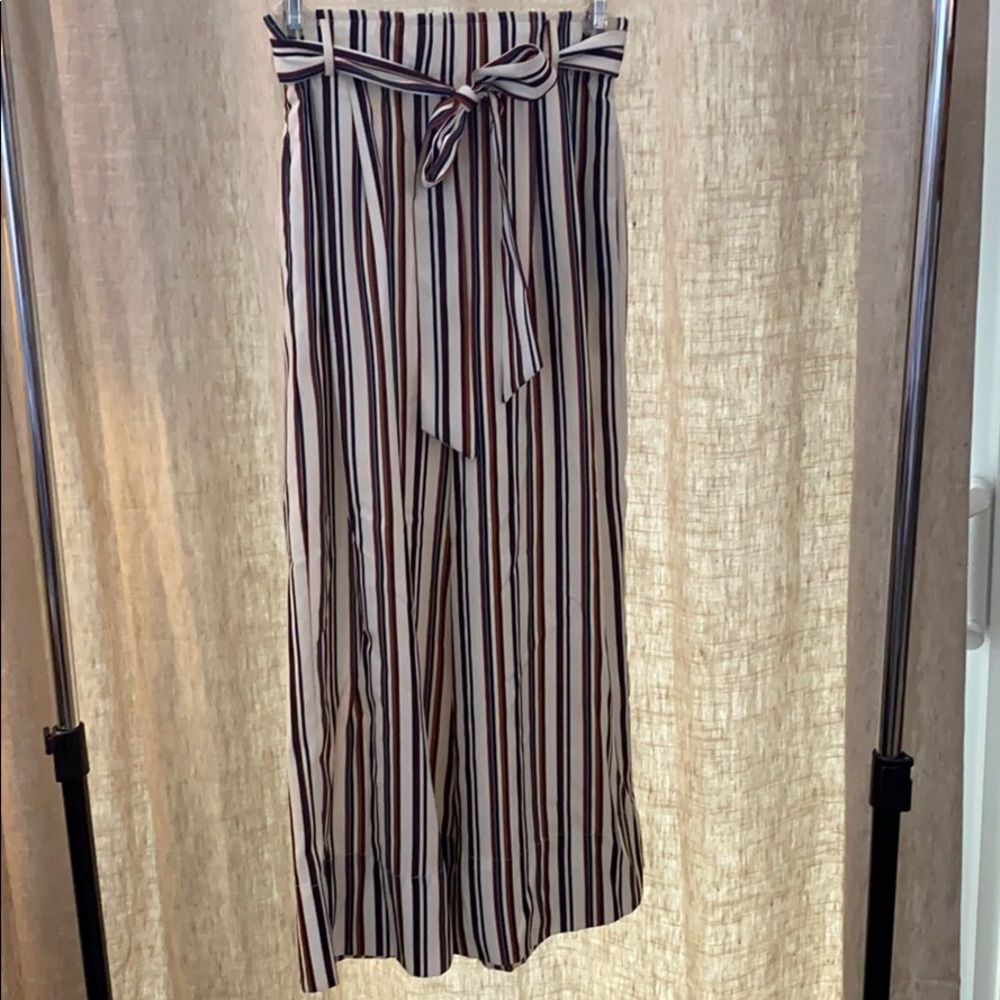 ZARA WHITE MULTI COLOR STRIPE CULOTTE